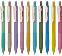 WRITECH Lot de 10 stylos rétractables à encre gel en 10 couleurs vintage - 0,5 mm