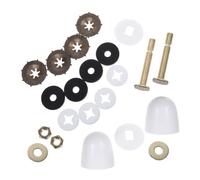 WRITWAA 1 jeu de boulons et capuchons robustes pour fixation au sol des toilettes, boulons pour fixation au sol des toilettes, kit de bride métallique avec capuchons, écrous, rondelles,
