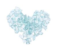 WRITWAA 1 Lot de Galets de Verre pour Foyer extérieur - Pierres de Verre pour Table de Foyer, Aquarium, décoration de cheminée intérieure et extérieure, 500 g, Bleu