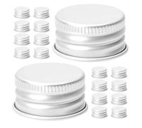 WRITWAA 100 Bouchons de Bouteille Fileté en Aluminium, Couvercles à Vis Argentés, Réutilisables, Anti-fissures et Anti-bosses, pour Bouteilles et Flacons de Lotion, Séances de Sport