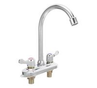 WRITWAA 1ensemble Robinet Lavabo Double Poignée Mélangeur Eau Chaude Froide Mitigeur pour Vasque Salle de Bain Robinet Évier avec Flexibles Alimentation Design Ergonomique Facile