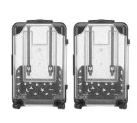 WRITWAA 2 Pièces Boîte de Rangement Cosmétique Mini Valise Trolley en Plastique Transparent pour Bijoux et Épingles, Optimisation de l'espace pour Décor de Enterrement de Vie de Jeune