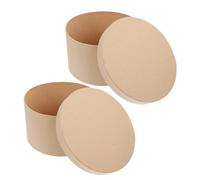 WRITWAA 2 Pièces Boîtes Présents Circulaires en Papier Kraft pour Décoration DIY et Usage Multifonctionnel, Cuisine et Artisanat, Boîtes à Souvenirs Élégantes