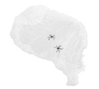 WRITWAA 2 Pièces Toile D'araignée Blanche Lumineuse pour Halloween, Décoration Intérieure en Coton et Plastique, Toile Extensible Phosphorescente pour Fête et Projets DIY