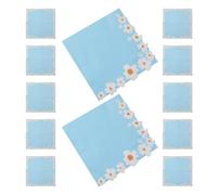 WRITWAA 20pièces Serviettes Papier Décoratives à Motif Marguerite Lot de Serviettes Jetables Épaisses et Absorbantes pour Fêtes Mariages Anniversaires et Tables de Dessert