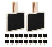 WRITWAA 25 Pièces Mini Ardoises à Pince en Bois, Style Rustique | Grain Visible, Format Compact, Maintien Sûr des Notes, pour Paniers et Salle de Classe