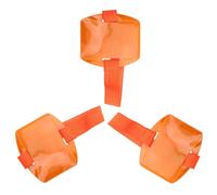 WRITWAA 3 Pièces Porte-carte D'identité au Poignet, Plastique Orange | Finition Claire Résistante aux Rayures, Ajustement Réglable, Étui Vertical à Fente Extra Large, pour Événements