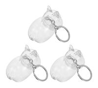 WRITWAA 3 Pièces Porte-clés Souvenir de Lapin, Boîte à Souvenirs pour Poils D'animaux, Capsule Transparente, Plastique et Métal, pour Chien et Chat, pour Propriétaires D'animaux