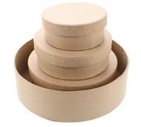 WRITWAA 4 Pièces Boîte Ronde en Papier Kraft avec Couvercle, Protection Fiable et Design Créatif Diy, pour Surprises de Noël et Mariage Spécial, Couleur Kaki Élégante