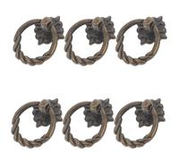 WRITWAA 6 Pièces Poignées de Tiroir en Alliage de Zinc Rétro, pour Coffret | Faciles à Installer, Décoratives, pour Armoire et Boîte à Bijoux, Remplacent une Ancienne Poignée Usée