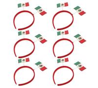 WRITWAA 6pcs Bandeaux aux Couleurs du Drapeau Mexicain en Feutre et Pp, Doux et Ajustés, Accessoires Portables et Festifs pour Supporters Lors des Matchs de Football