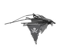 WRITWAA Bannière de Crânes de Pirates en Polyester pour Décoration Thème Halloween, Guirlande de Drapeaux Noirs et Blancs pour Fête Halloween ou Arbre