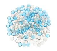 WRITWAA Billes de verre pour foyer extérieur : galets décoratifs résistants à la chaleur (1 kg) pour foyer gaz et table de feu - 19 mm et 17 mm - pierres décoratives pour aménagement paysager