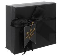 WRITWAA Boîte Présent Carrée Noire Dimension 15x15x7 Cm Nœud en Papier et Polyester, Décor Délicat Ambiance Romantique Assurée pour Fête de Mariage