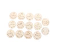 WRITWAA Cartes d'Anniversaire en Bois Naturel pour -Nés 12 Pièces pour Étapes Importantes de Grossesse et Premiers Mois Accessoires Photo Unisexes pour Album Souvenir Bébé