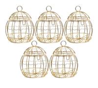 WRITWAA Coffret à bonbons en fer doré, 5 boîtes en forme de cage à oiseaux, finition lisse, pour événements festifs et cadeaux aux enfants