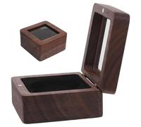 WRITWAA Coffret de Présentation pour Badges en Bois, Fenêtre Transparente | Insertion en Mousse Douce, Structure Empilable, pour Collections et Expositions de Collectionneurs