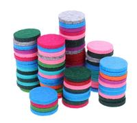 WRITWAA Couleur Aléatoire de 17,5mm 100 Coussinets en Feutre Absorption Facile et Découpe Précise, Recharge pour Pendentif Diffuseur pour Collier Diffuseur D'huiles