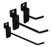 WRITWAA Crochets à fente en métal noir Lot de 3, crochet à cheville pour panneau perforé, rangement à suspendre pour supermarché et maison, fixation sur rack tube carré