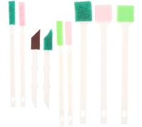 WRITWAA Ensemble de 9 Brosses de Nettoyage pour Rainures Petite Brosse en Plastique Résistante Multi-Usages pour Bouteilles Fenêtres Portes Coulissantes et Sanitaires Outils