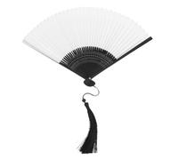 WRITWAA Éventail Pliant en Papier de Riz Blanc avec Bambou, Ouverture Fluide et Surface Lisse pour Calligraphie et Peinture DIY, Accessoire Élégant pour Femmes