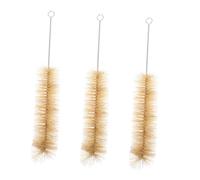 WRITWAA Goupillon de Nettoyage pour Biberons et Bouteilles, Poils en Soie de Porc, Acier Inoxydable, Lot de 3, pour Tasses et Tubes