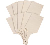 WRITWAA Lot de 10 planches à découper en bois avec poignée - Plateau rectangulaire en bois brut de 23 x 9 cm - Plateau de service vierge pour charcuterie et fromage, idéal pour les loisirs