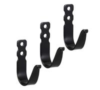 WRITWAA Lot de 3 patères murales robustes en métal rustique, idéales pour suspendre serviettes, clés, manteaux, écharpes et sacs. Supporte jusqu'à 15 à 20 kg. Couleur : noir.