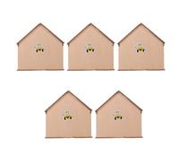 WRITWAA Lot de 5 tirelires en bois à monter soi-même, mini-maisons à peindre et à construire, boîte à économies, projet Montessori STEAM pour enfants (garçons et filles), activité
