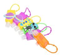 WRITWAA Lot de 6 Bouteilles de Voyage en Silicone 30ml avec Crochet, Flacons Portables pour Garçons et Filles, Contenant Liquide pour Mains, à Attacher à Poussette ou Couleur Aléatoire