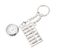 WRITWAA Montre de Poche à Suspendre Porte-clés en Métal Argenté Miroir en Verre, Fonctionnement Simple et Précision Horaire, Usage Quotidien