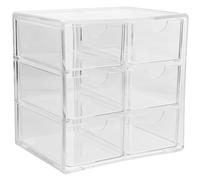 WRITWAA Organisateur de Bureau Transparent Empilable avec Tiroirs Boîte de Rangement pour Maquillage Cosmétiques Bijoux et Accessoires Petite Gain de Place