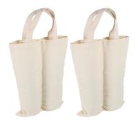 WRITWAA Paquet à Main en Toile Beige pour 2 Bouteilles de Vin Rouge, Pliable et Portable, Élégant et Pratique pour Offrir et Transporter