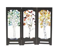WRITWAA Paravent Décoratif Chinois en Acrylique Léger, Mini Écran Pliant pour Bureau et Décoration de Table, Séparateur de Pièce Élégant Charme Culturel Authentique