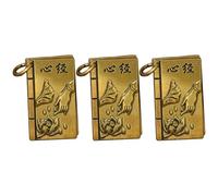 WRITWAA Pendentifs porte-clés Légers et Compacts en Cuivre Or porte-clés Lot de 3 Design Chinois Antique pour Décoration de Chambre ou pour Décoration de Chambre