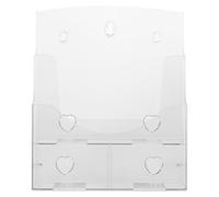 WRITWAA Présentoir à Documents Acrylique Transparent à 2 Niveaux pour Bureau, Support Flexible pour Catalogues et Rapports, Organisateur Mural Simple pour Office
