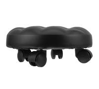 WRITWAA Tabouret Roulant Noir Repose-Pieds Antidérapant en Cuir et Métal, Robuste Dommage Sol, pour Chambre ou Salon, Large Marchepied Confortable