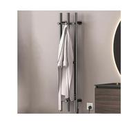WRJAHCG Seche Serviette Electrique Radiateur Porte Serviette Mural Vertical | Seche Serviette Salle De Bain Avec Crochets, Tube rond 3 barres verticales avec Minuterie Contrôle de la température,Gris