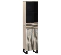 WRJENFSC Armoire de lavabo avec porte et 4 étagères, armoire de salle de bain étroite en bois avec cadre en acier robuste, espace de rangement compact pour salle de bain, 38 x 33 x 160 cm, blanc