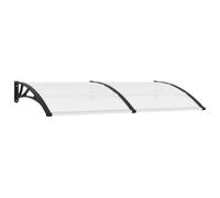 WRJENFSC Auvent de porte d'entrée - 200 x 100 cm - Auvent en polycarbonate avec supports ABS stables - Auvent transparent pour fenêtre et entrée latérale - Protection contre les intempéries - Noir