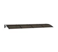 WRJENFSC Auvent de porte noir 350 x 100 cm, auvent en polycarbonate pour porte d'entrée et entrée latérale, auvent résistant aux intempéries avec support ABS et profilés en aluminium