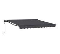 WRJENFSC Auvent rétractable - 350 x 250 cm - Anthracite - Bras articulé - Semi-cassette - Pour terrasse et balcon - Fonctionnement manuel à manivelle ou télécommande - Montage mural extérieur