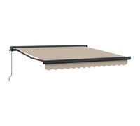 WRJENFSC Auvent rétractable à bras articulé - 300 x 250 cm - Beige - Pour terrasse et jardin - Construction solide en aluminium avec tissu en polyester durable - Fonctionnement à manivelle