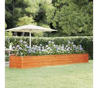 WRJENFSC Bac Potager surélevé 400x80x45 cm en Acier corten rouillé, jardinière Haute extérieur sans Entretien, Design résistant pour Balcon terrasse Jardin et Potager Urbain