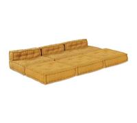 WRJENFSC Canapé modulaire 4 pièces - Jaune - En tissu - Ensemble de canapé modulaire flexible avec canapé lounge et canapés intermédiaires - Canapé de sol pour salon et extérieur - 210 x 140 x 56 cm