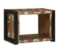 WRJENFSC Cube mural en bois massif vieilli, étagère murale marron, étagère de rangement décorative pour salon, étagère suspendue au design industriel, 55 x 35 x 40 cm, stable avec pieds en fer