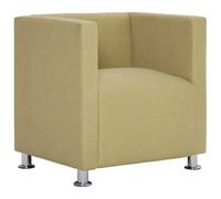 WRJENFSC Fauteuil cube vert, 69 x 54 x 71 cm, en polyester, cadre en bois, pieds chromés, design moderne, confortable et robuste, pour salon, chambre à coucher, balcon