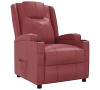 WRJENFSC Fauteuil de relaxation en cuir synthétique avec fonction inclinable manuelle, 3 positions, 75 x 88 x 100 cm, rouge vin