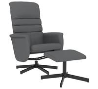 WRJENFSC Fauteuil relax avec repose-pieds - 71 x 81 x 104 cm - Gris - En cuir synthétique - Design moderne - Rotation à 360° - Fonction allongée 105-125° - Confortable et robuste - Pour salon, chambre