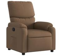 WRJENFSC Fauteuil relax en tissu marron avec fonction de couchage manuel jusqu'à 135° 75 x 99 x 99 cm Fauteuil de salon confortable avec poche latérale pour salon, chambre à coucher et petits espaces